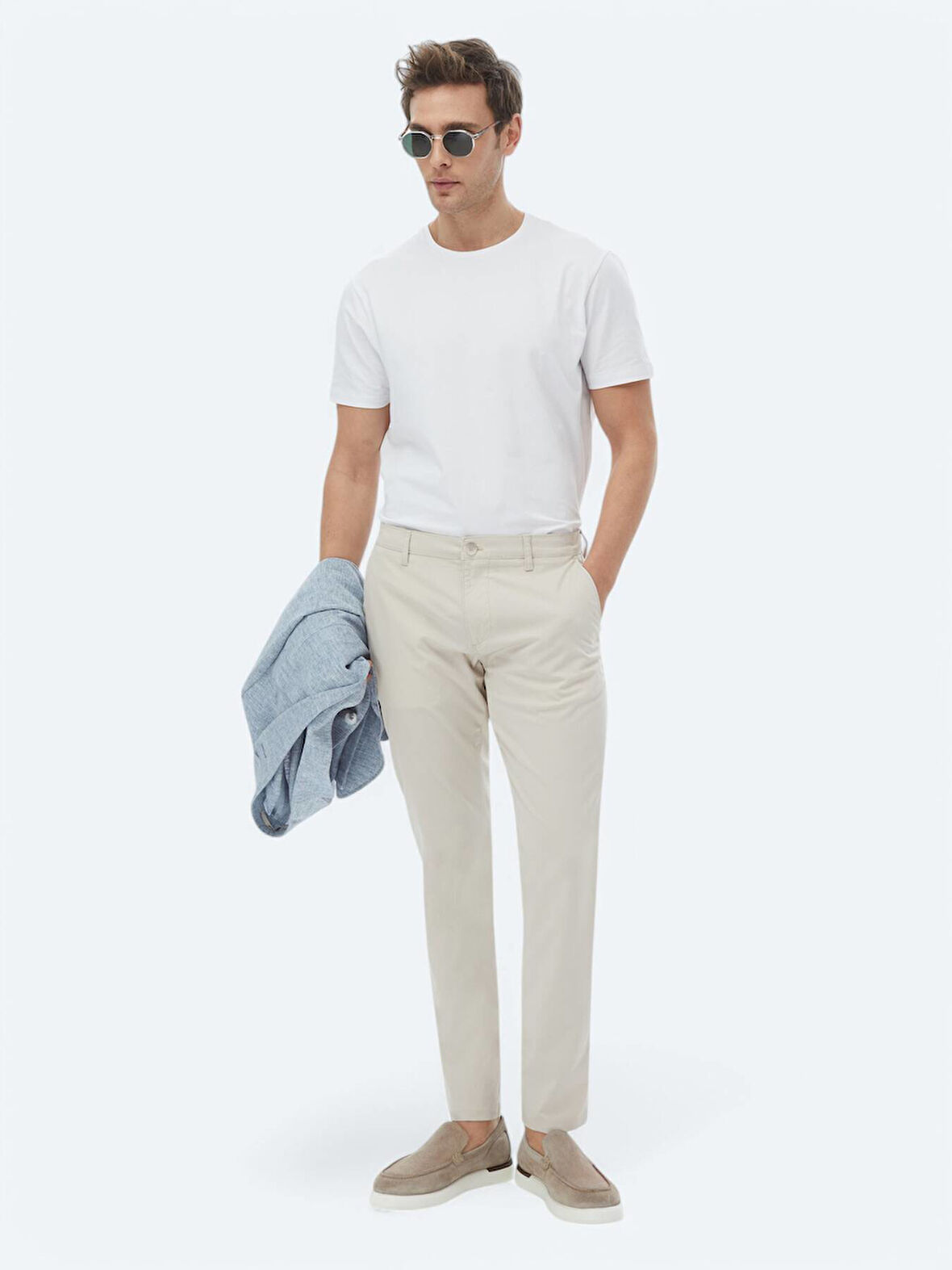 Vizon Dokuma Slim Fit Casual Pantolon