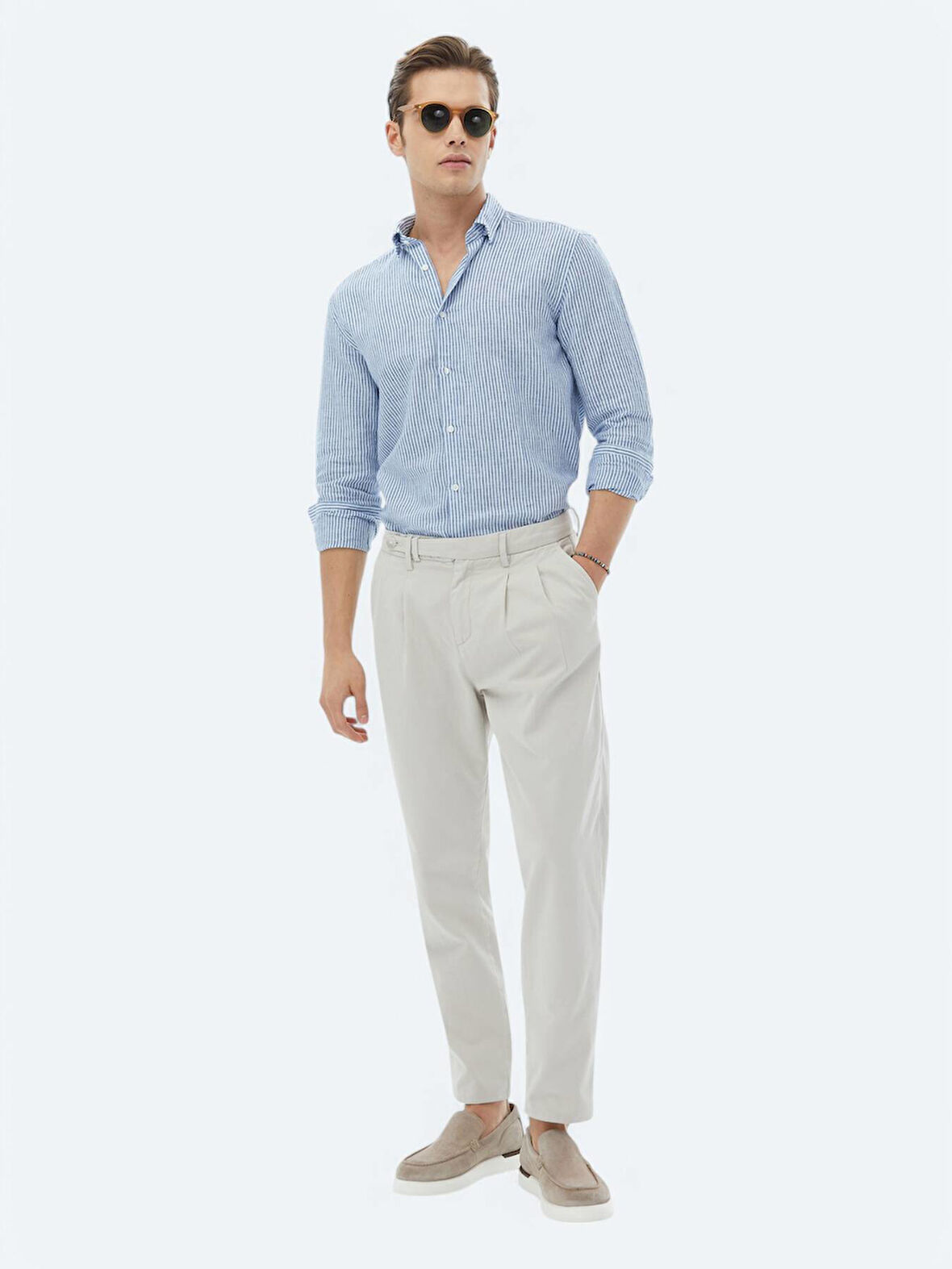 Taş Dokuma Carrot Fit Smart Casual %100 Pamuk Pantolon