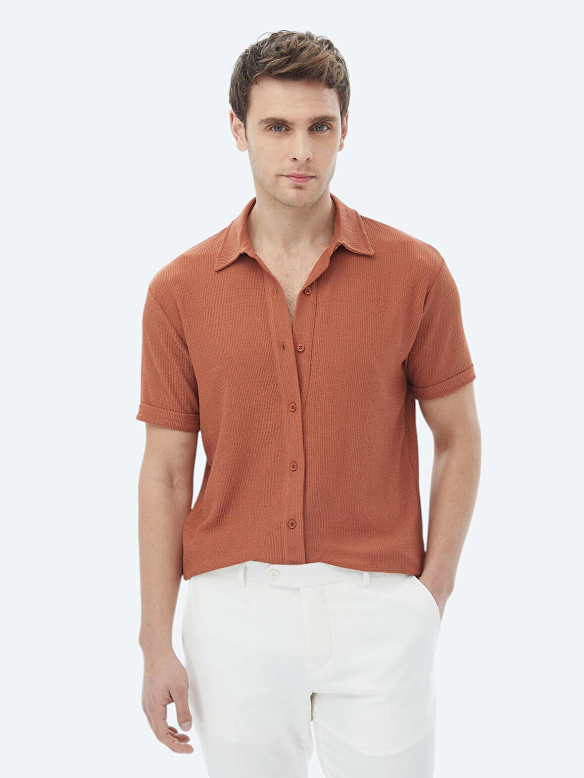 Kiremit Regular Fit Casual Gömlek