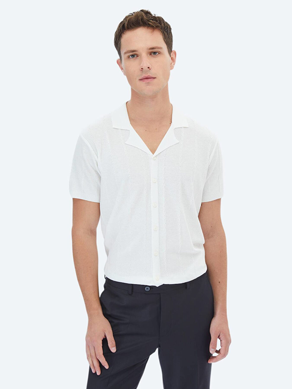 Ekru Regular Fit Casual Gömlek