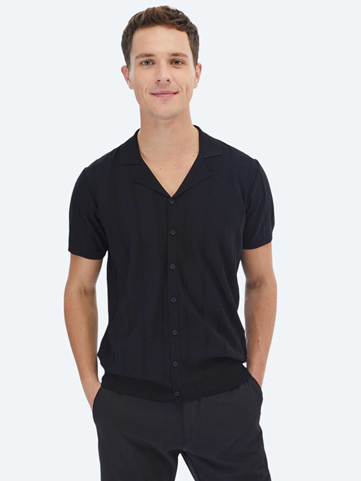 Siyah Regular Fit Casual Gömlek
