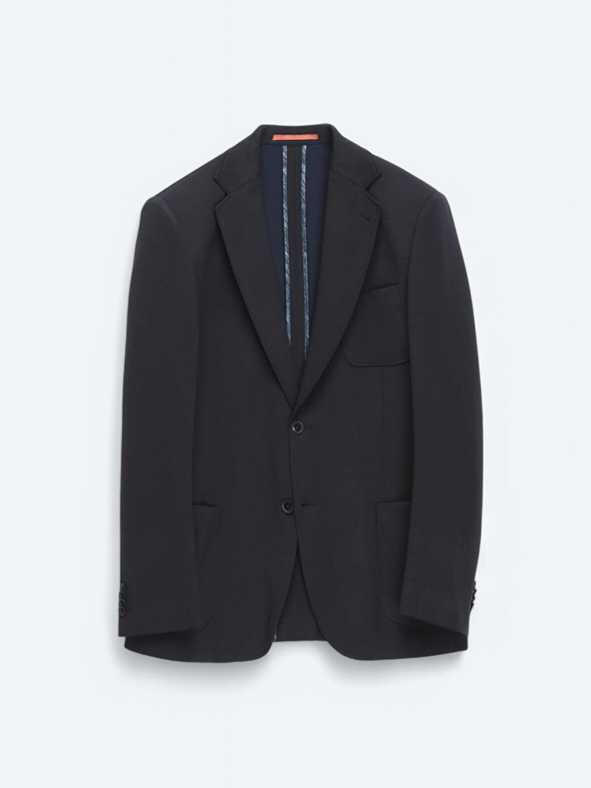 Lacivert Düz Modern Fit Örme Takım Elbise