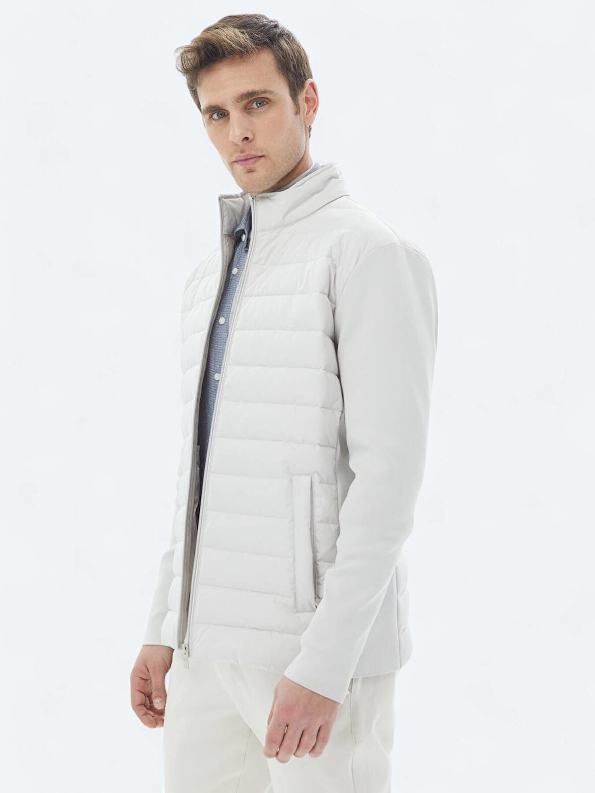 Taş Regular Fit Dik Yaka Casual Dokuma Mont