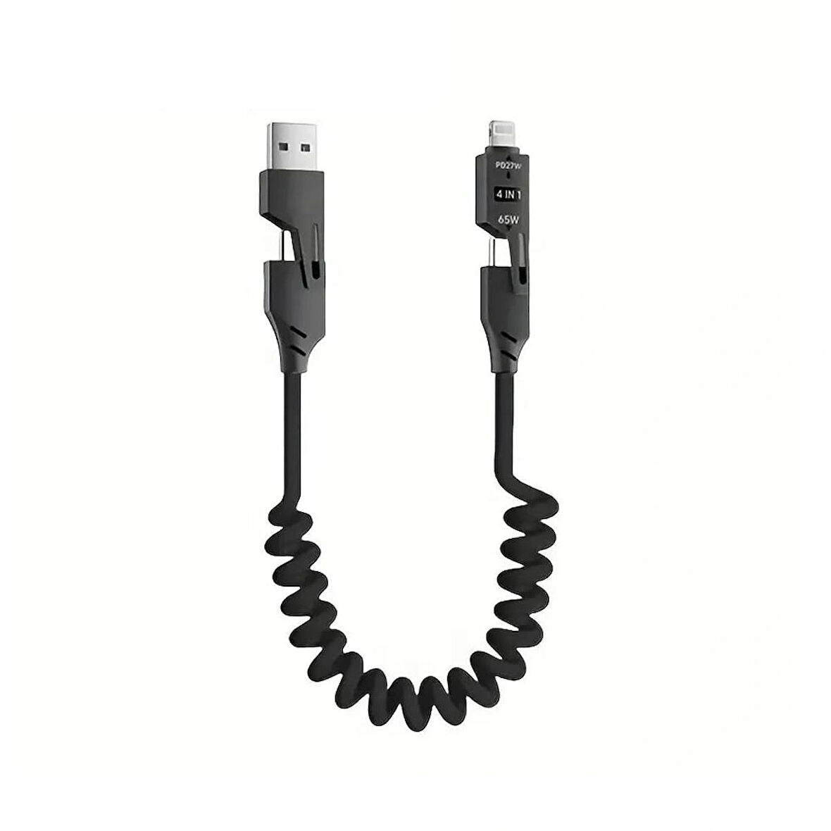 NeKuBa 65W 4 in 1 USB+C Type C to Lightning ile Uyumlu Şarj Kablosu, Metal Başlık Sağlam Kopmaz Kablo Akordiyon PD Hızlı Şarj IOS USB iphone Samsung