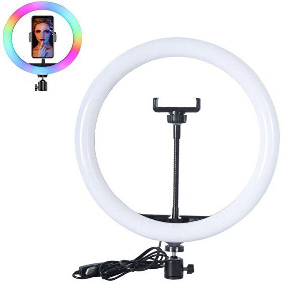 Juo MJ20 RGB Ring Light 20Cm Led Video Işığı (Ayak Dahil)