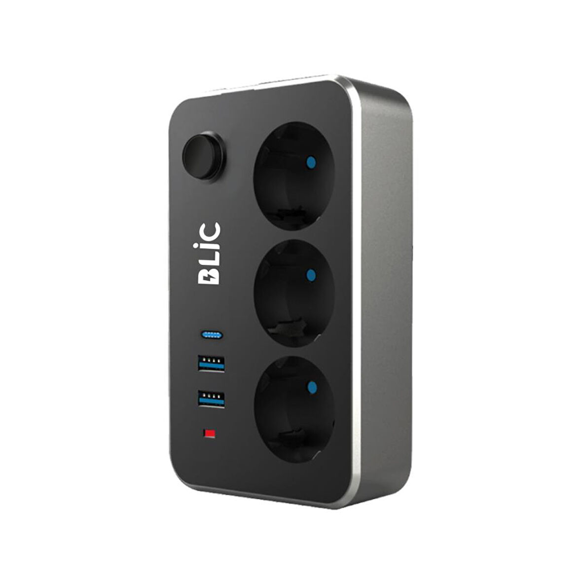 Blic Termal Akım Korumalı Isıya Dayanıklı 3'lü Priz 2 Mt 2xUSB 1xType C FTR-02