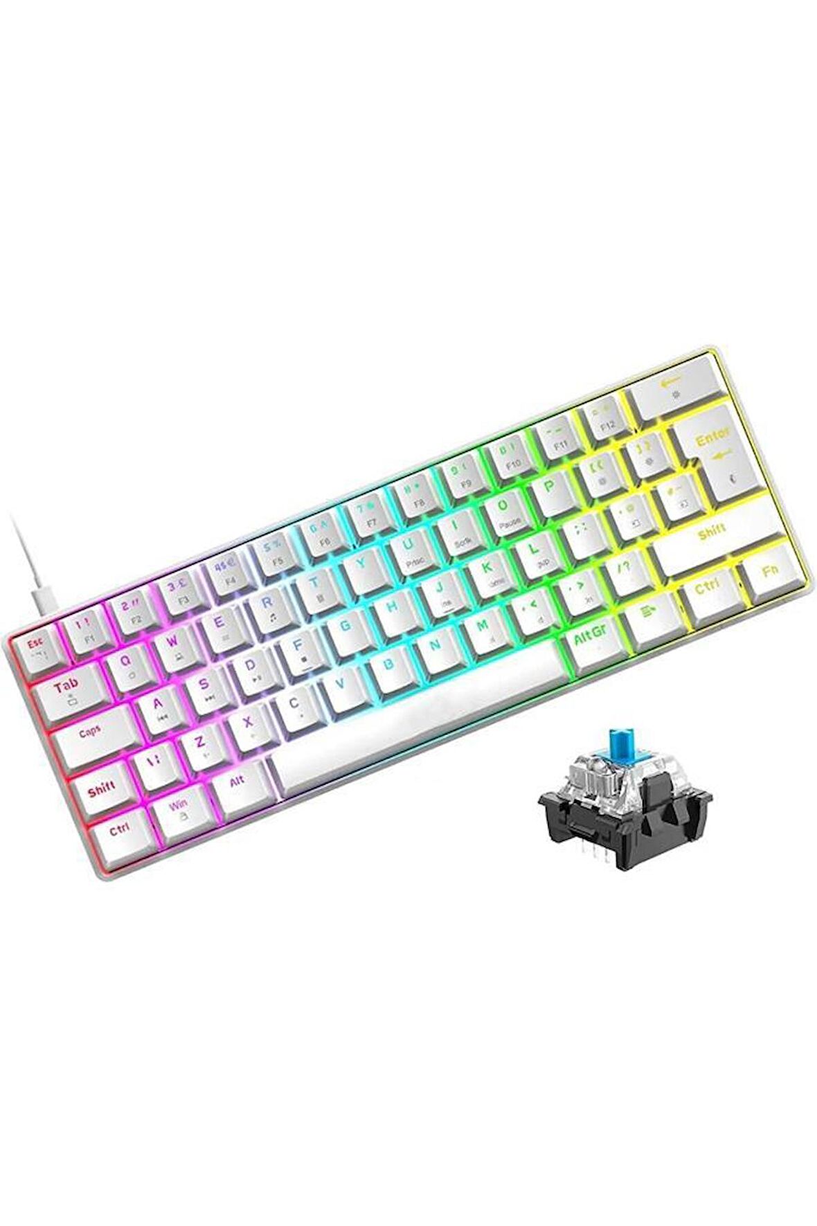 Blic Blue Swicth Mini RGB Mekanik Q Oyun Klavyesi T60