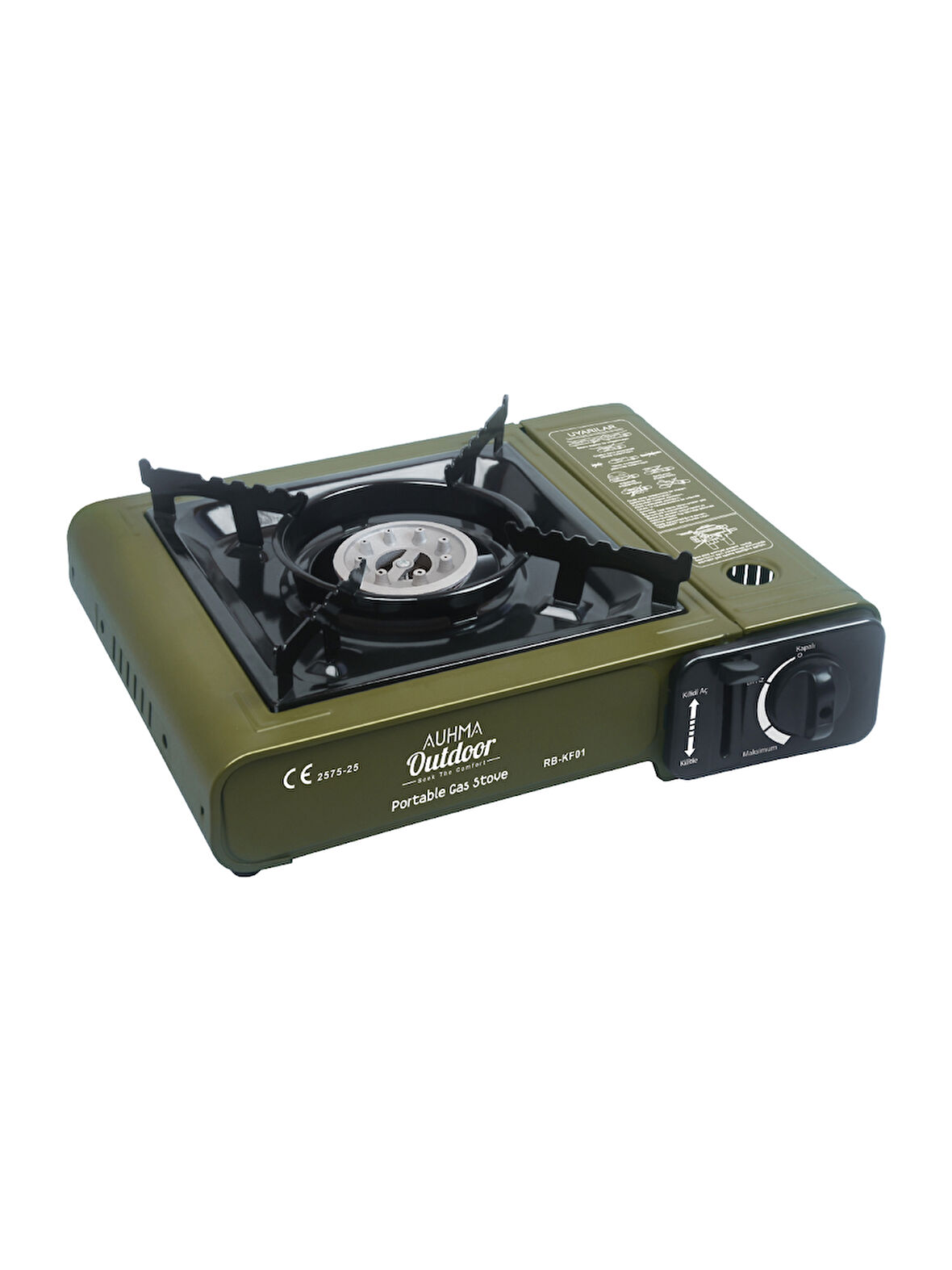Auhma RB-KF01 Portatif Kamp Ocağı 2.3kW Yeşil | Taşınabilir Tekli Gazlı Ocak | Rüzgar Geçirmez, Piknik, Kamp, Bahçe, Tekne Kullanımı İçin