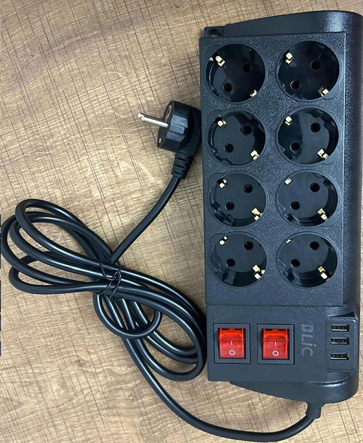 ROSE TEKNOLOJİ FTR-08 TERMAL AKIM KORUMALI 8 PRİZ 3 USB GİRİŞLİ ÇOCUK KORUMALI 2 METRE UZATMA KABLOLU PRİZ