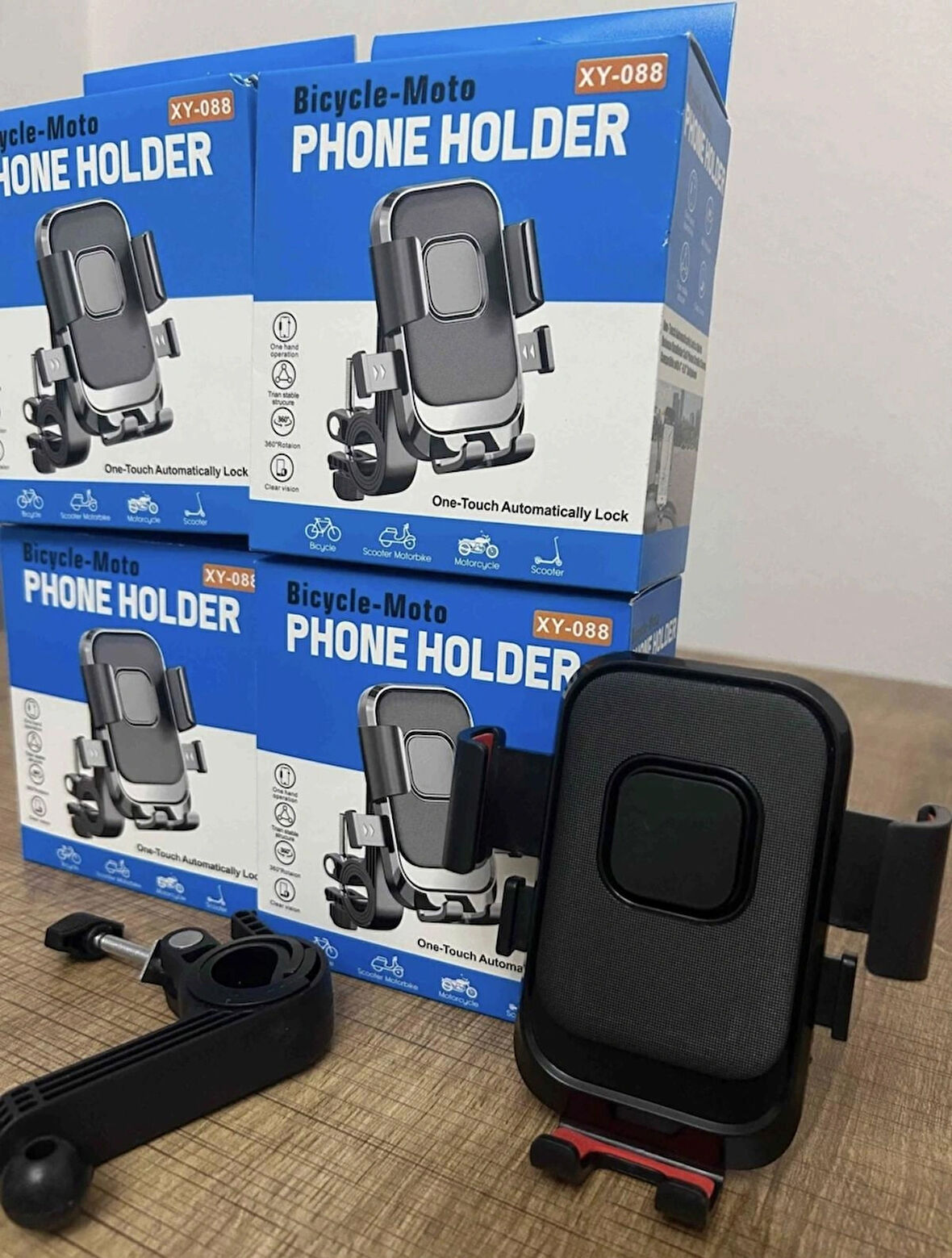 ROSE TEKNOLOJİ AYARLANABİLİR KİLİTLİ GİDON BAĞLANTILI MOTOSİKLET TELEFON TUTUCU