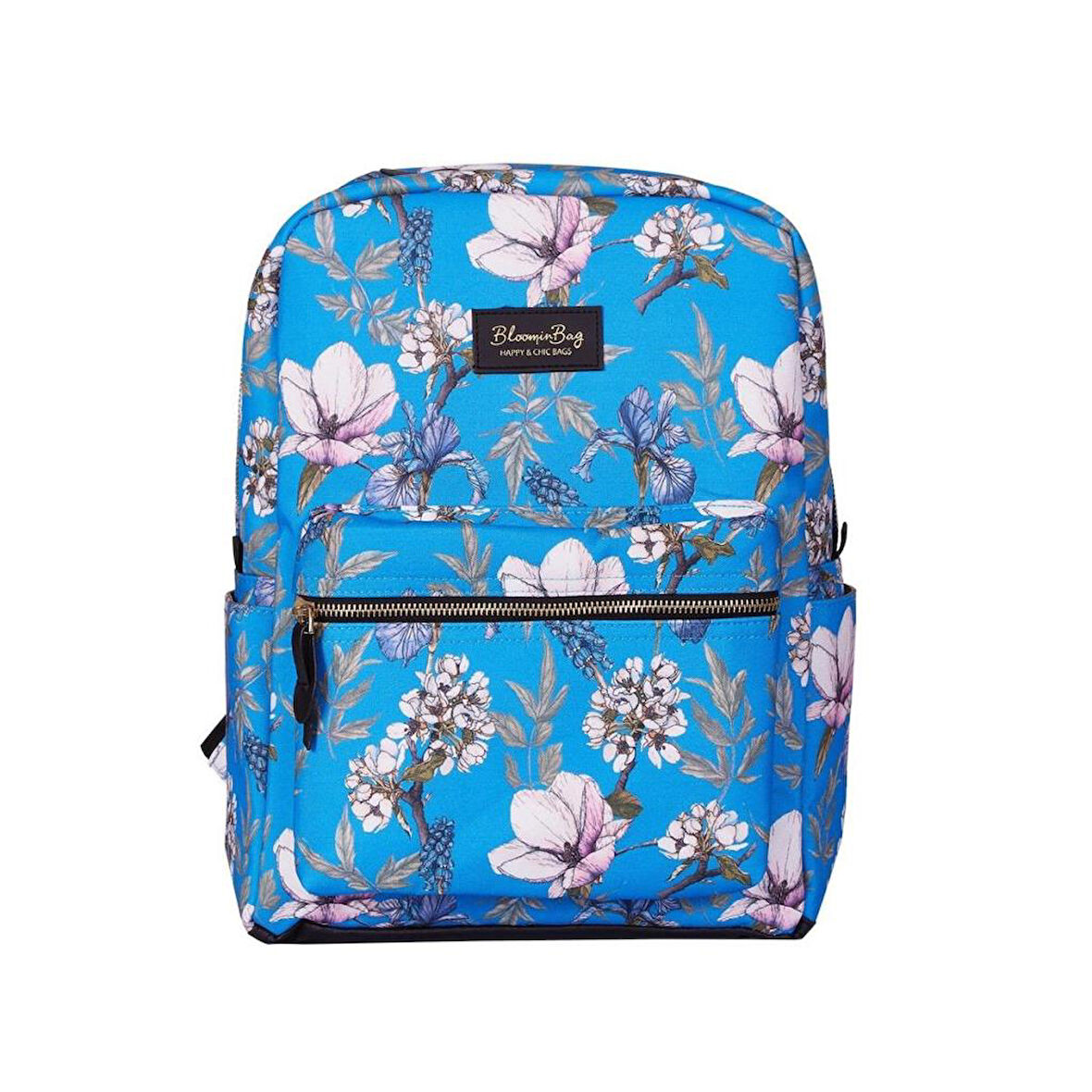 Bloominbag Blue Cherry Blossom Çiçek Desenli 13-14 inç Kadın Sırt Laptop / Macbook Çantası