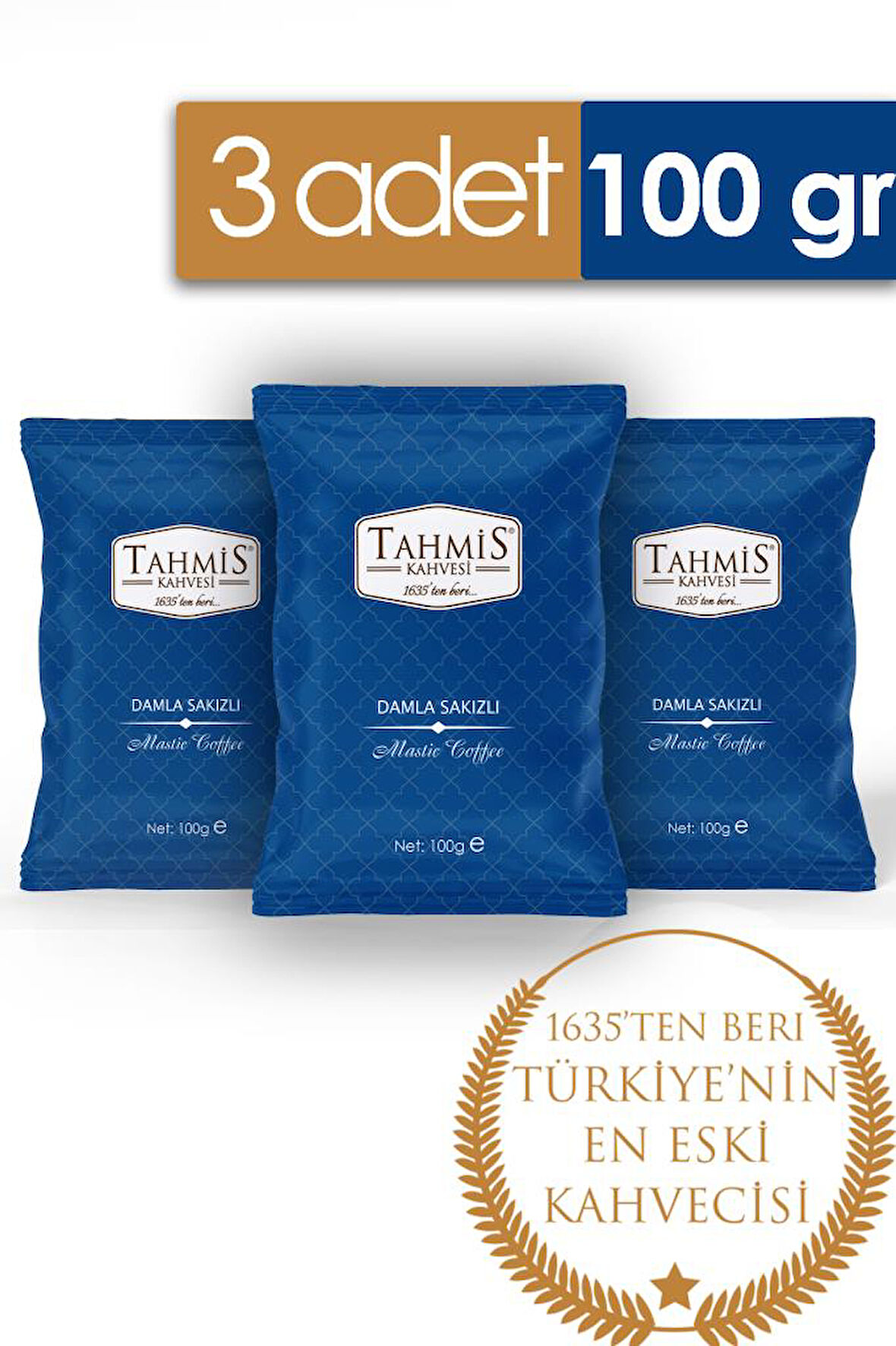 Damla Sakızlı Türk Kahvesi 100 Gr 3'lü Paket