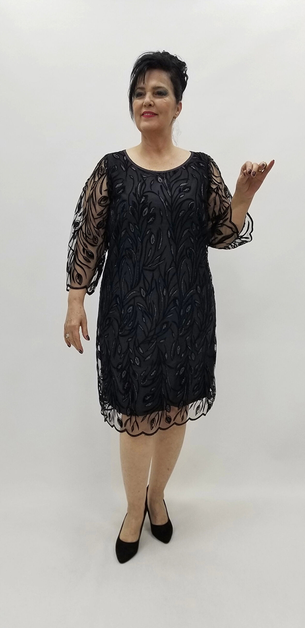 Miraggio Büyük Beden Abiye Elbise 94157 SİYAH