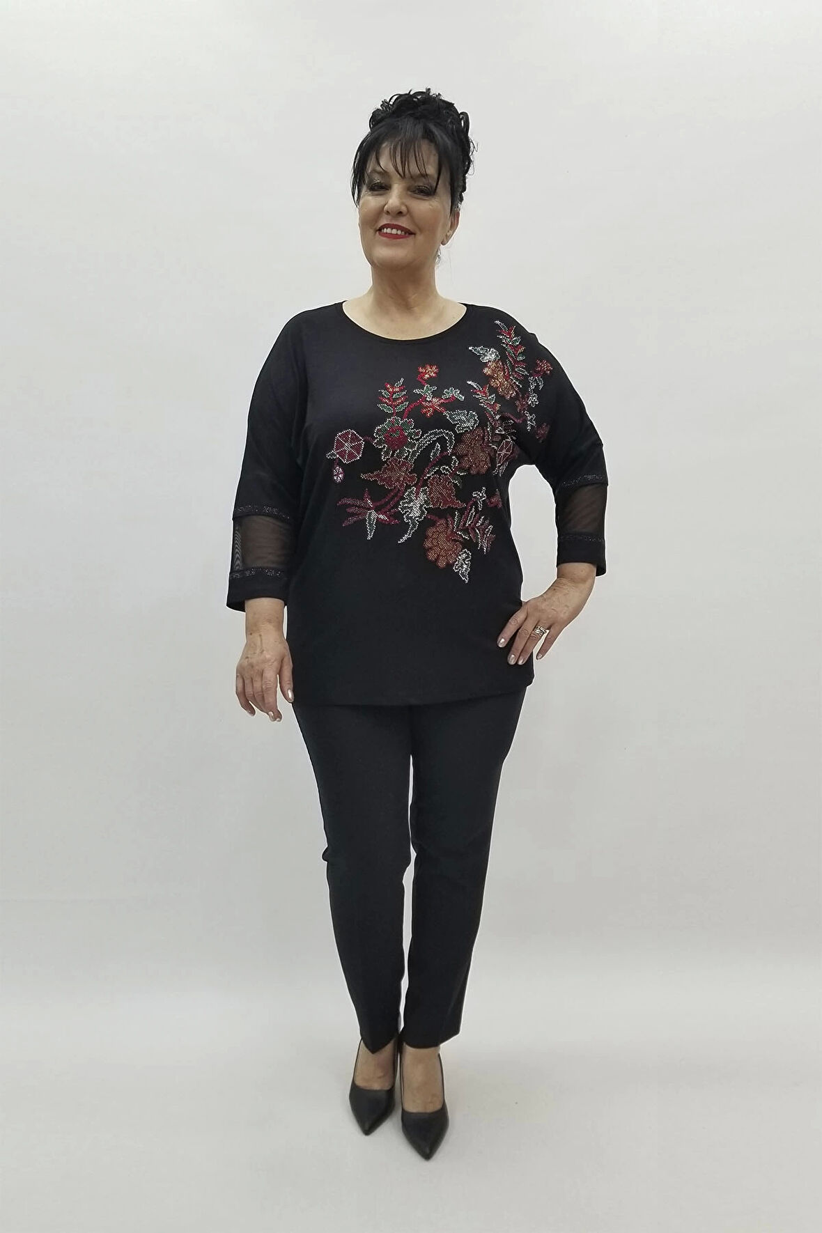 Miraggio Büyük Beden Bluz 98531 SİYAH