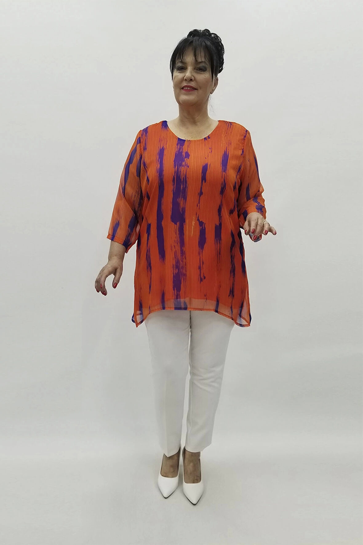 Miraggio Büyük Beden Bluz 98555 ORANJ