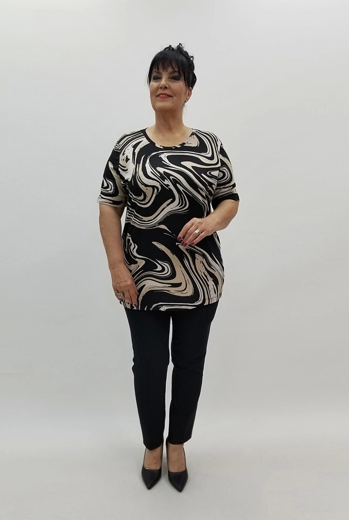 Miraggio Büyük Beden Bluz 98647 SİYAH