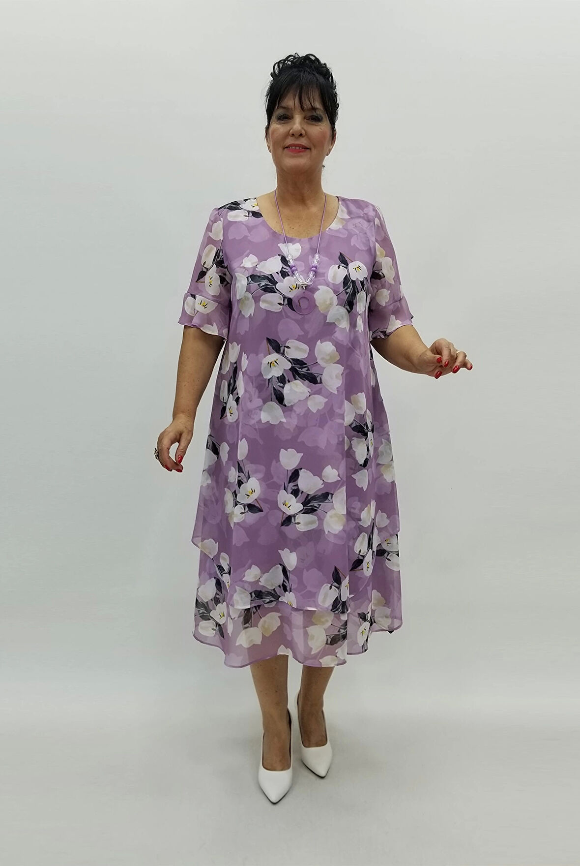 Miraggio Büyük Beden Abiye Elbise 97707 LİLA