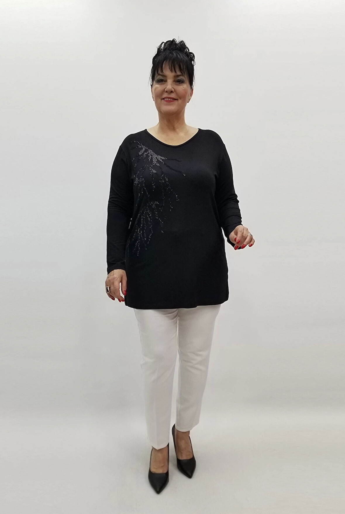 Miraggio Büyük Beden Bluz 99455 SİYAH