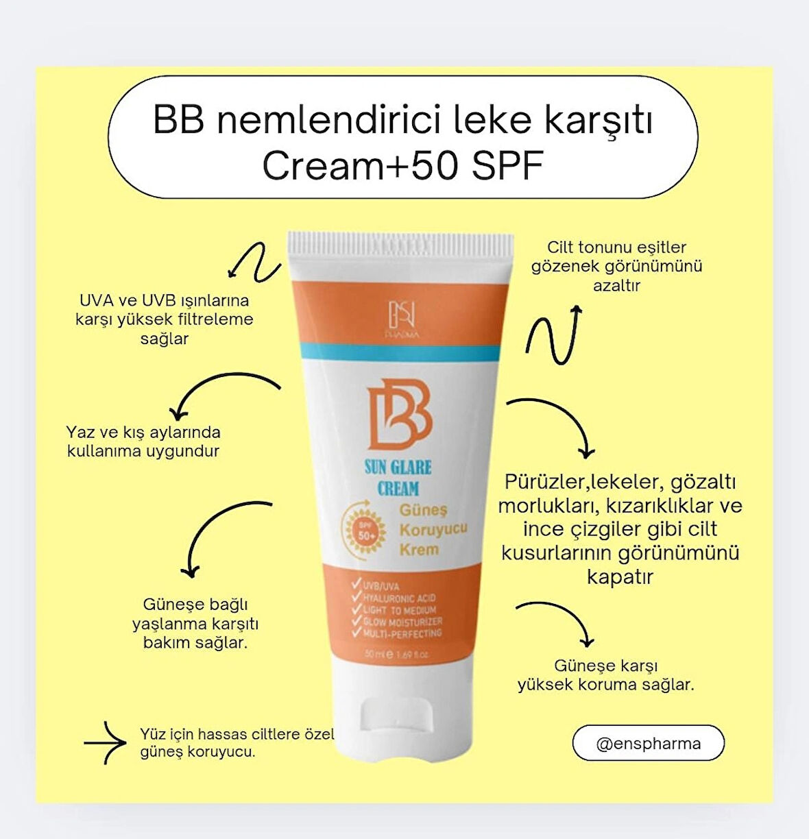 ENS BB SUN GLARE CREAM SPF +50