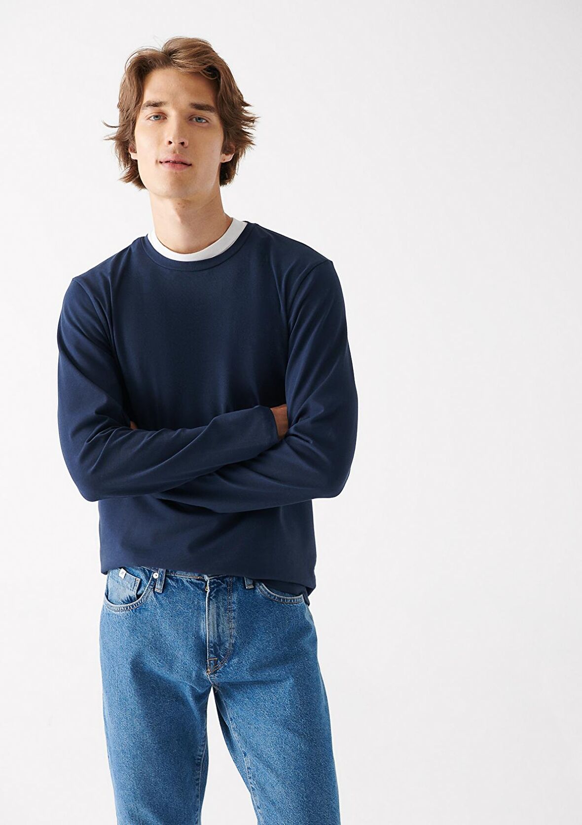 Mavi Uzun Kollu Lacivert Basic Tişört 062477-27308