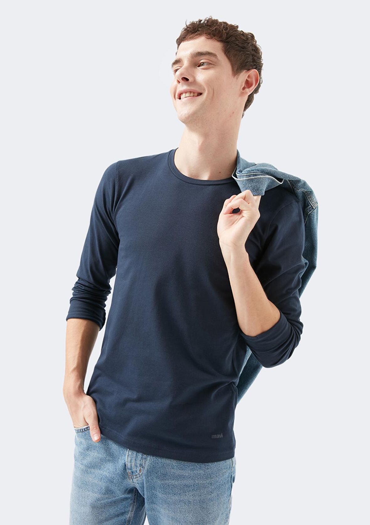 Mavi Uzun Kollu Lacivert Basic Tişört 062477-27308