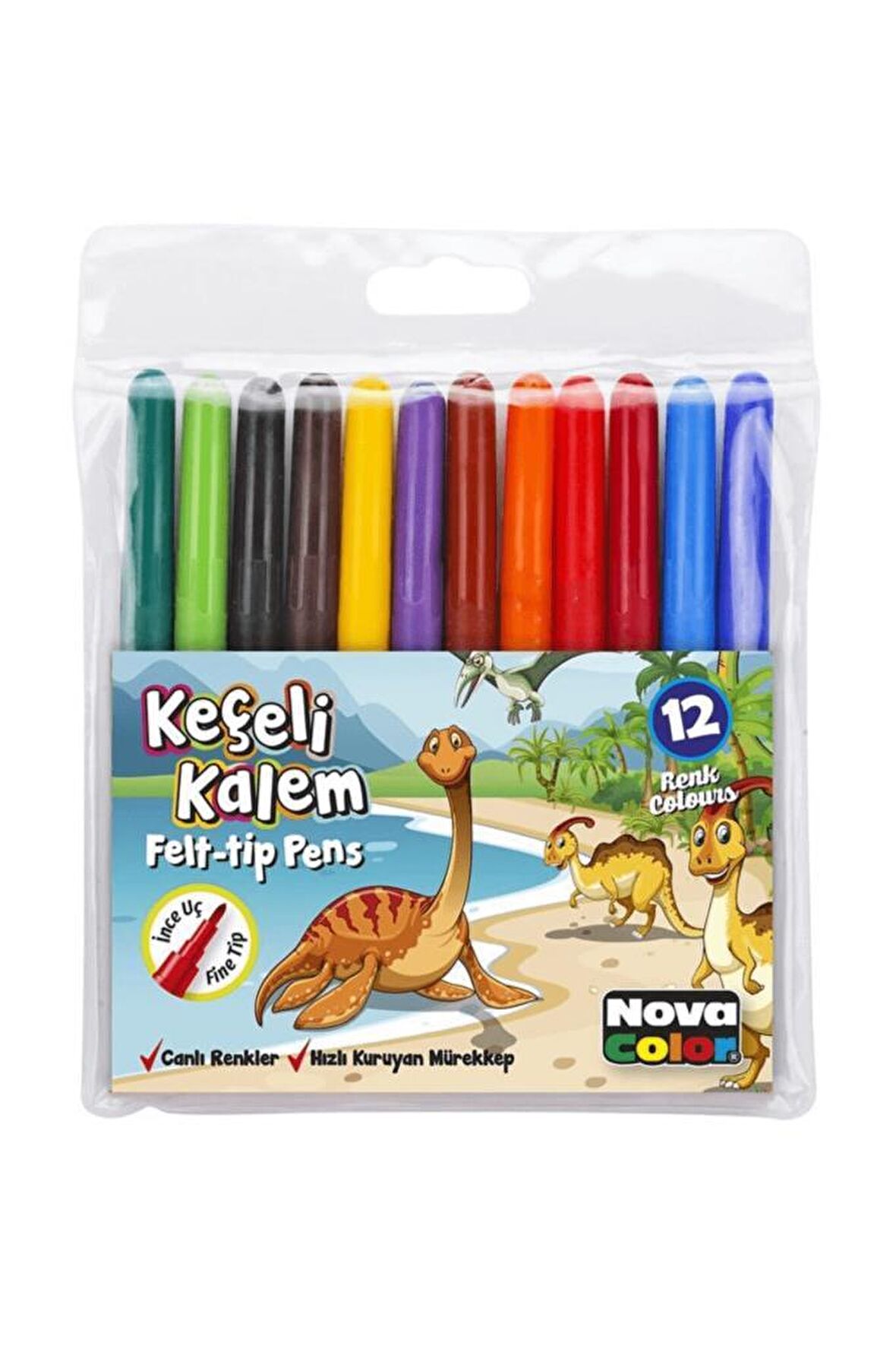 Nova Color Keçeli Kalem 12 Li Set NC-620