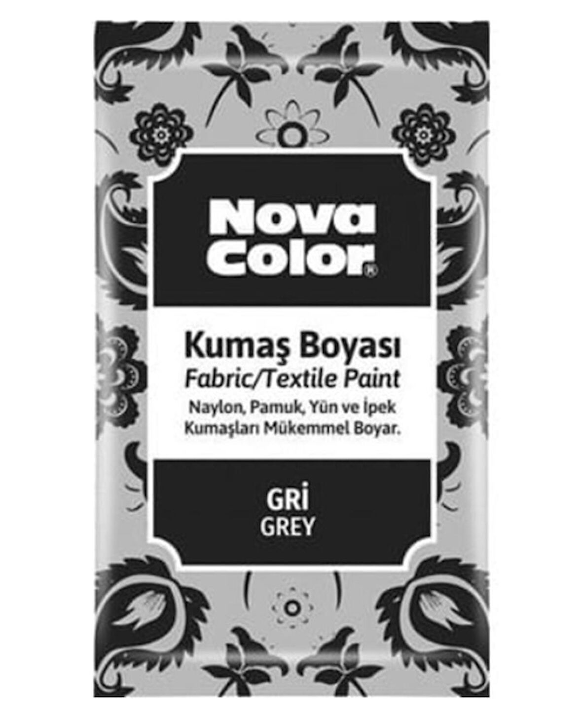 Nova Color Toz Kumaş Boyası Gri