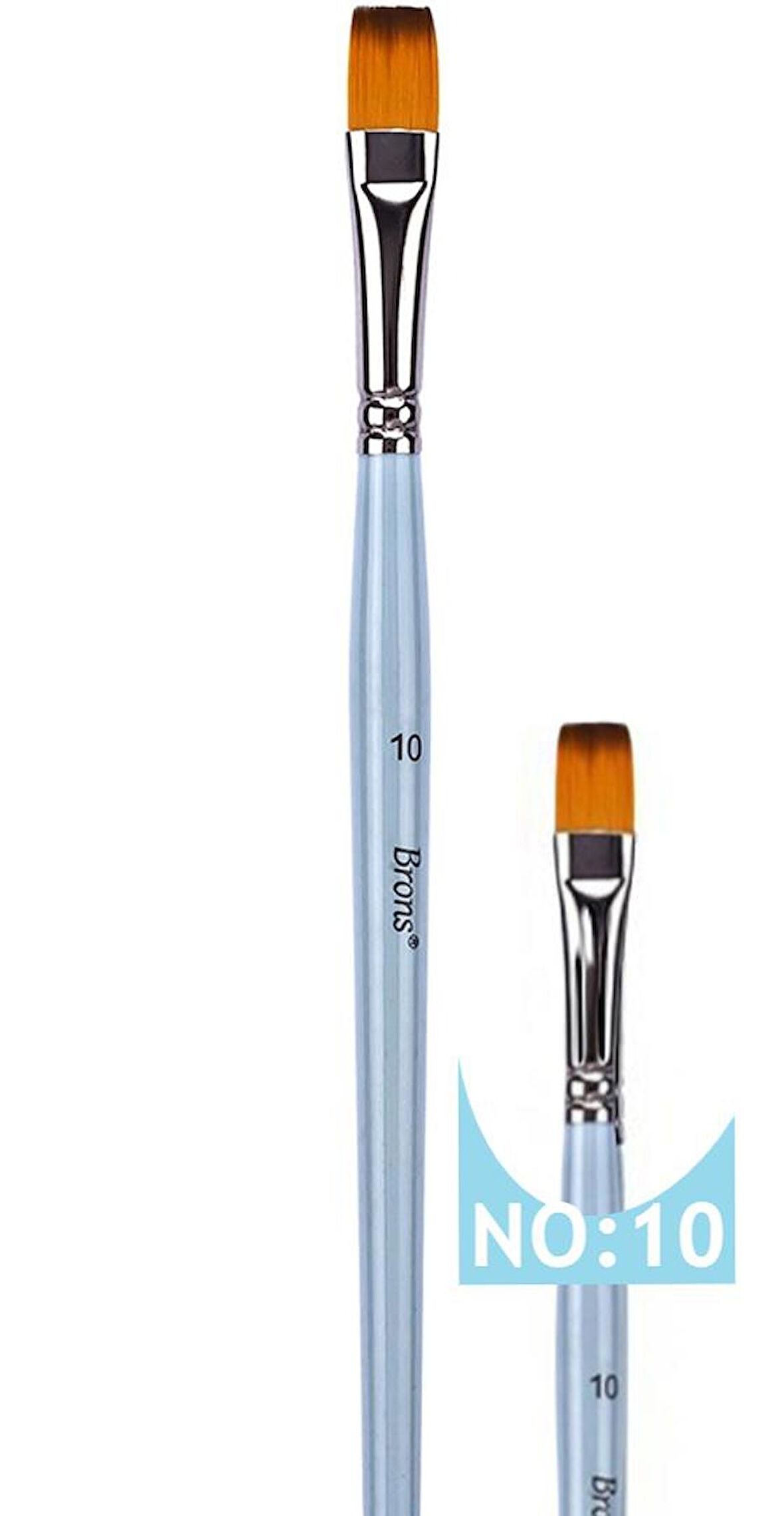 Brons 200F Serisi Yağlı Kısa Sap Fırça NO:10 (BR-2155)
