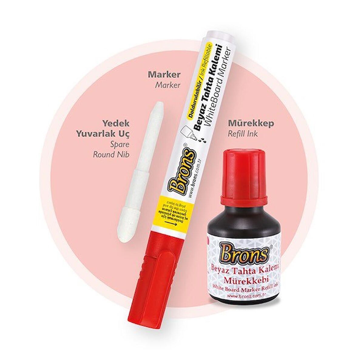 Kırmızı Doldurulabilir Tahta Kalemi Seti