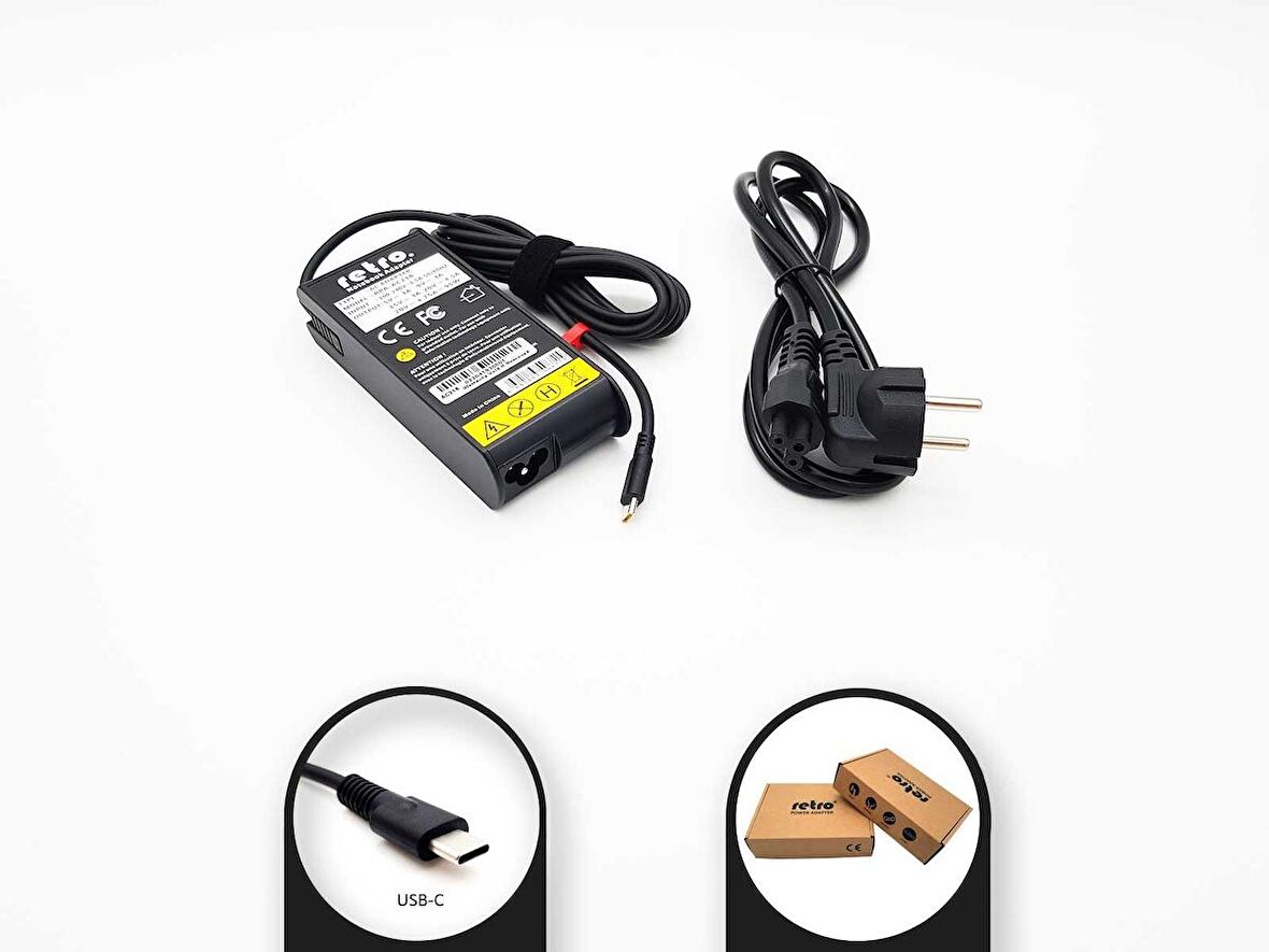 RETRO  Acer, Asus, Dell, Lenovo 90W-95W USB-C PD Adaptör RPA-AC218