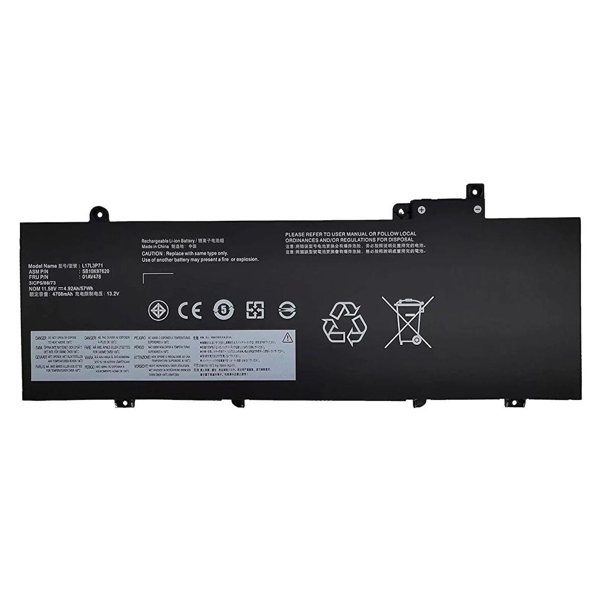 RETRO LENOVO THİNKPAD T480S, L17L3P71 NOTEBOOK BATARYASI