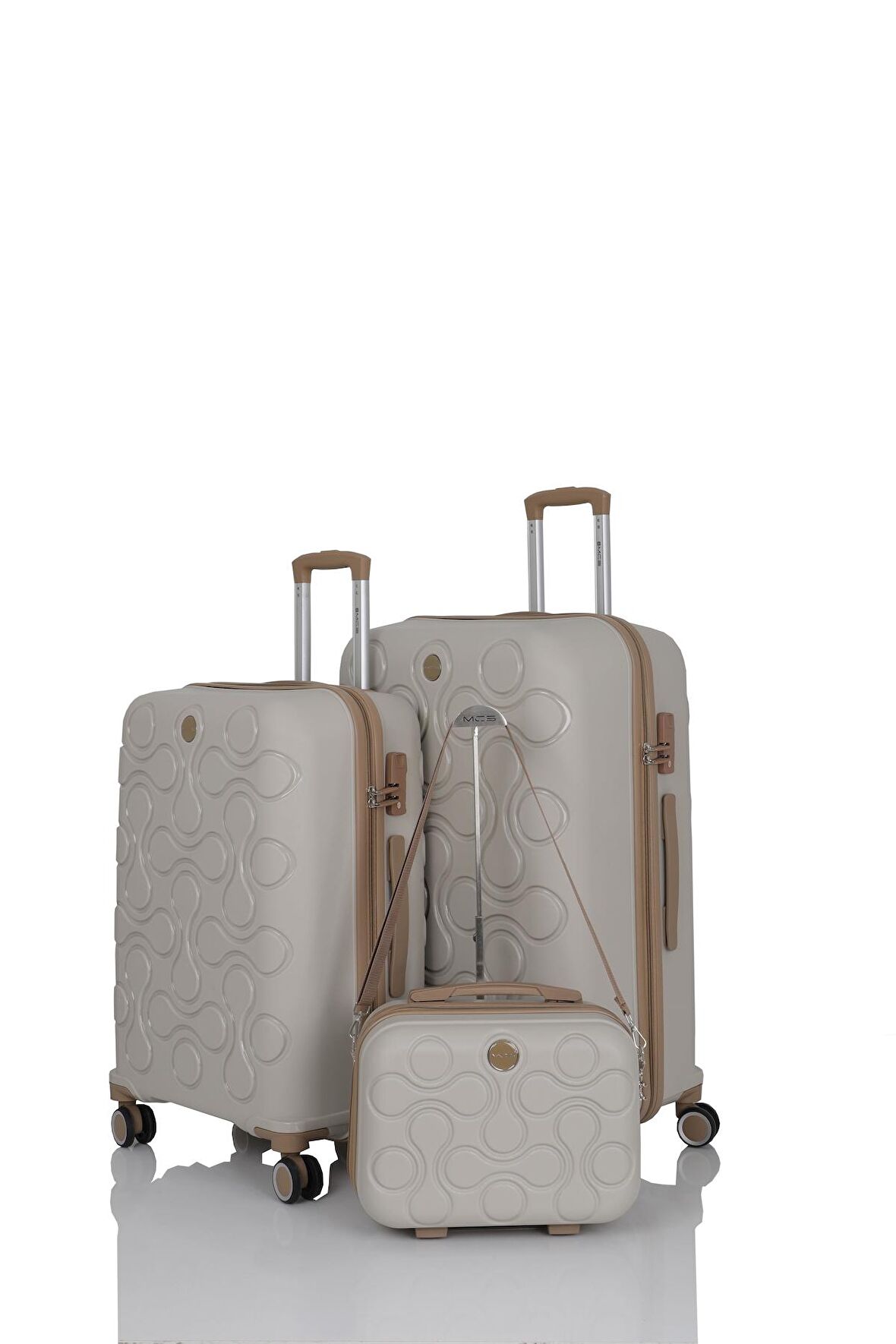 Mçs Polipropilen 3'lü Valiz Seti Büyük & Orta & Makyaj V376