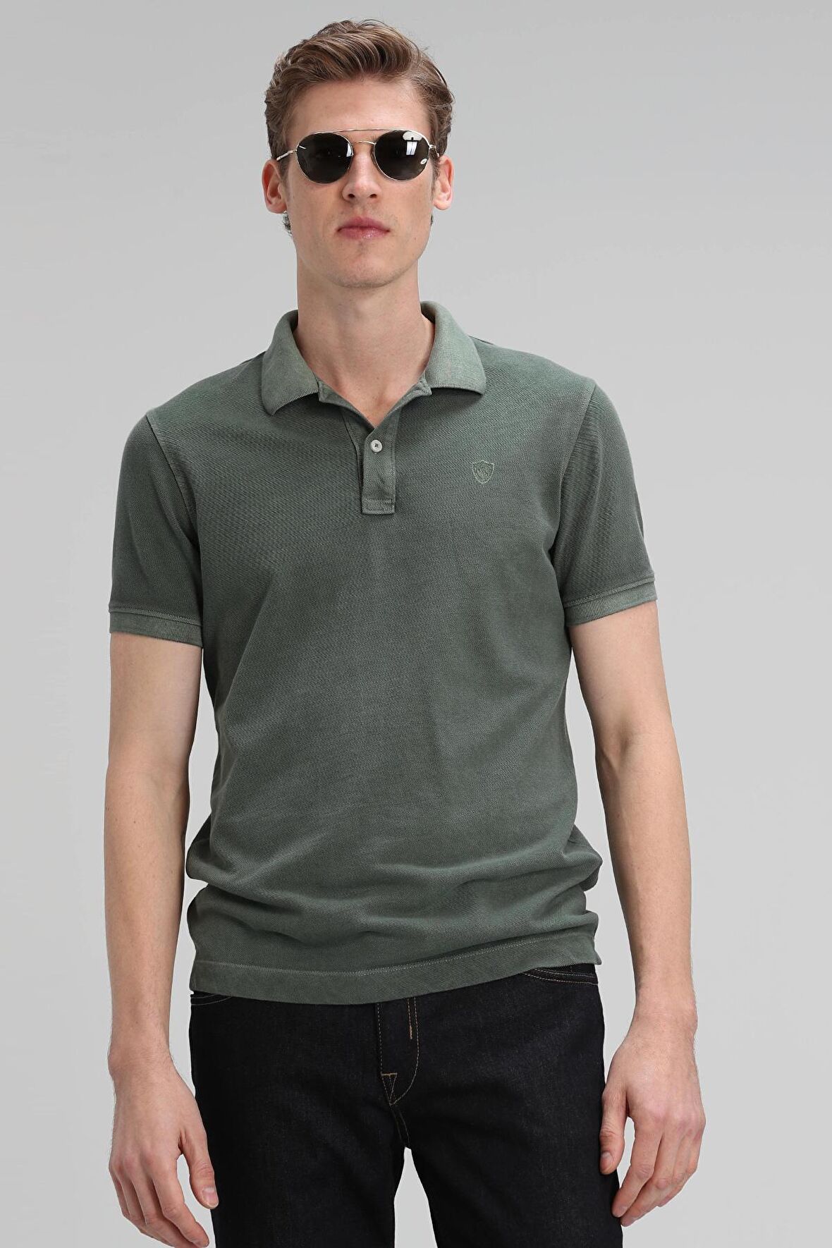 Vernon Spor Polo Erkek Tişört Nefti Yeşil