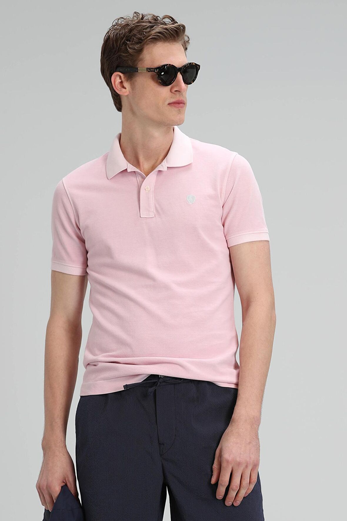 Vernon Spor Polo Erkek Tişört Açık Pembe