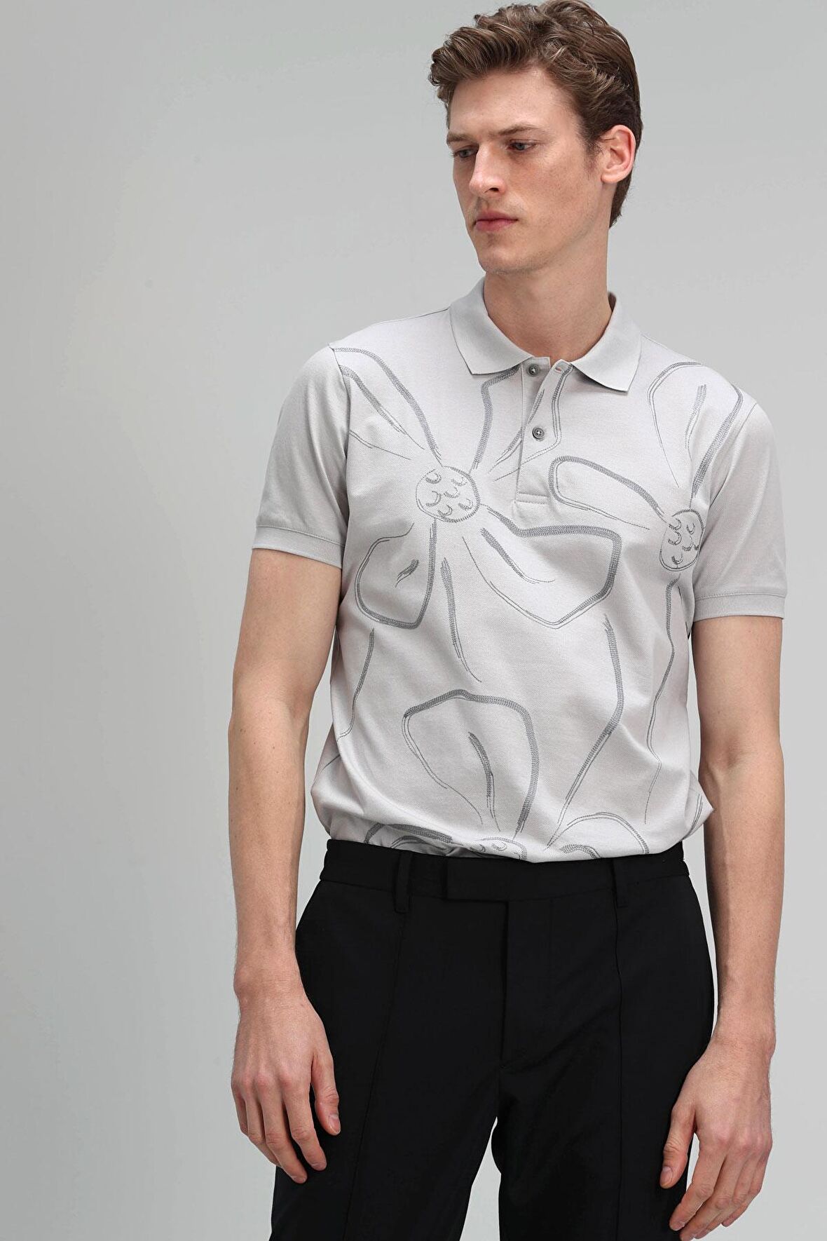 Karan Spor Polo Erkek Tişört Taş