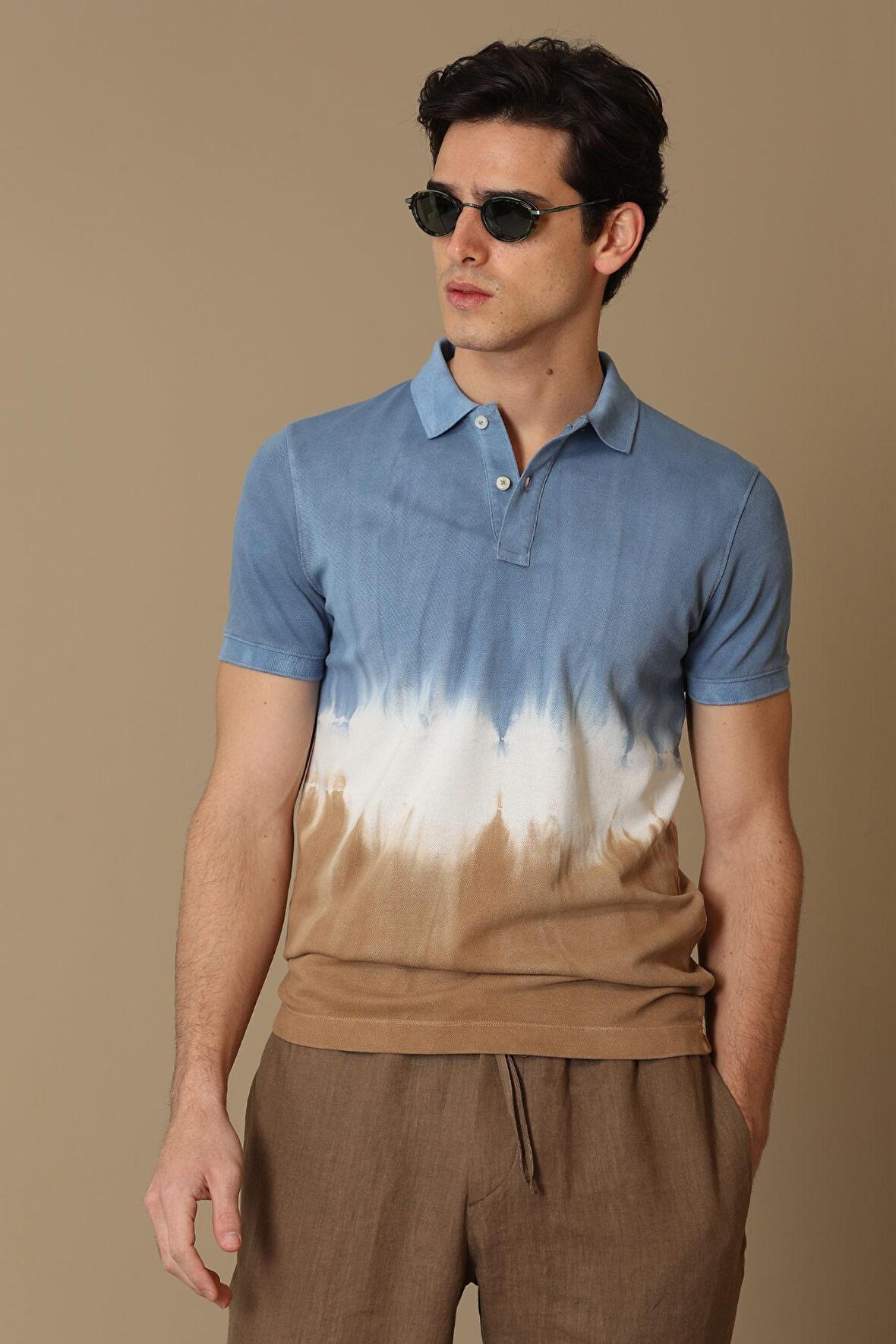 Lufian Erkek Kapar Spor Polo Yaka T-Shirt 627111040103 Vizon