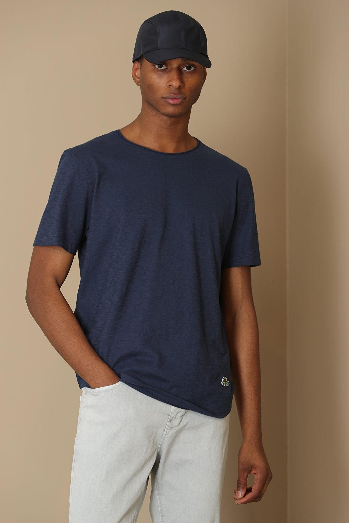 Lufian Erkek Junya Basic T-Shirt 627111020134 Lacivert