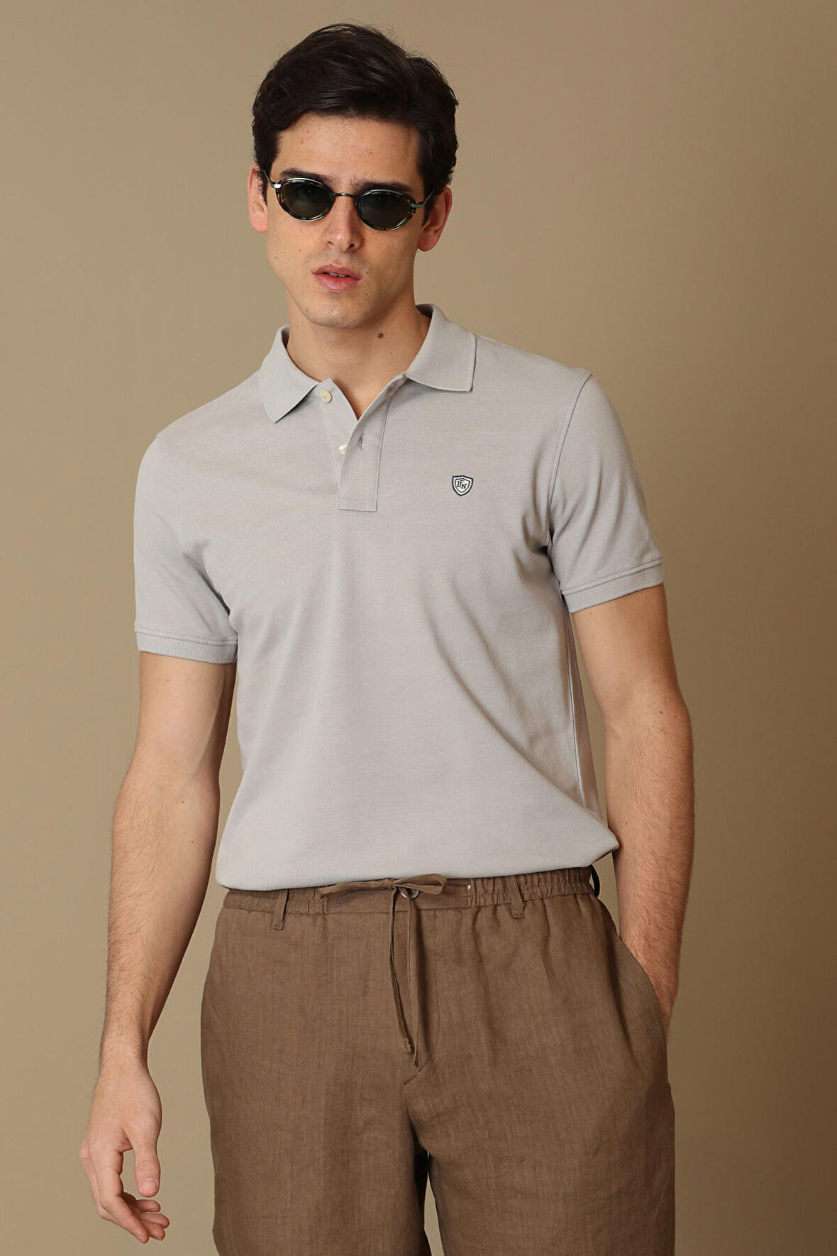 Lufian Erkek Laon Spor Polo Yaka T-Shirt 627111040091 Taş