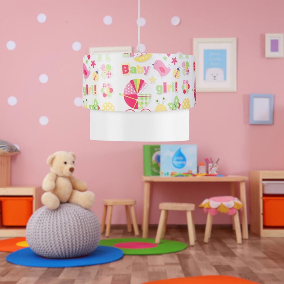 Pasta Şeklinde Avize Çocuk Odası Bebek Odası PVC Baskılı Sarkıt