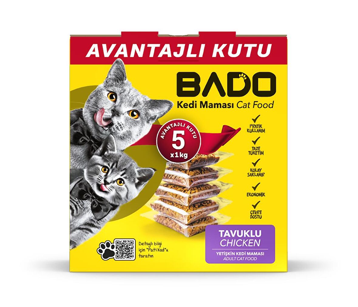 Bado Kedi Maması Tavuklu 5x1kg