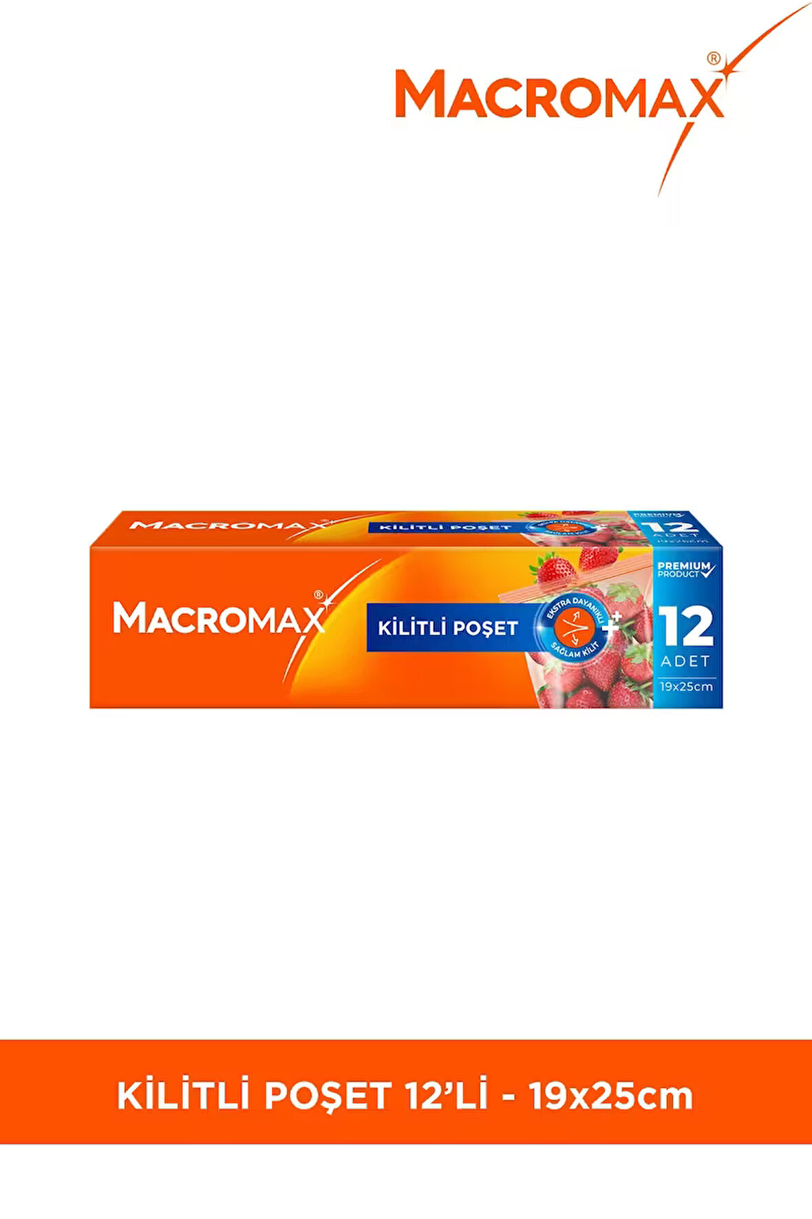 Fermuarlı Kilitli Poşet 12 Adet (20x25 cm), Çok Kez Aç Kapa Pratik Saklama Poşeti