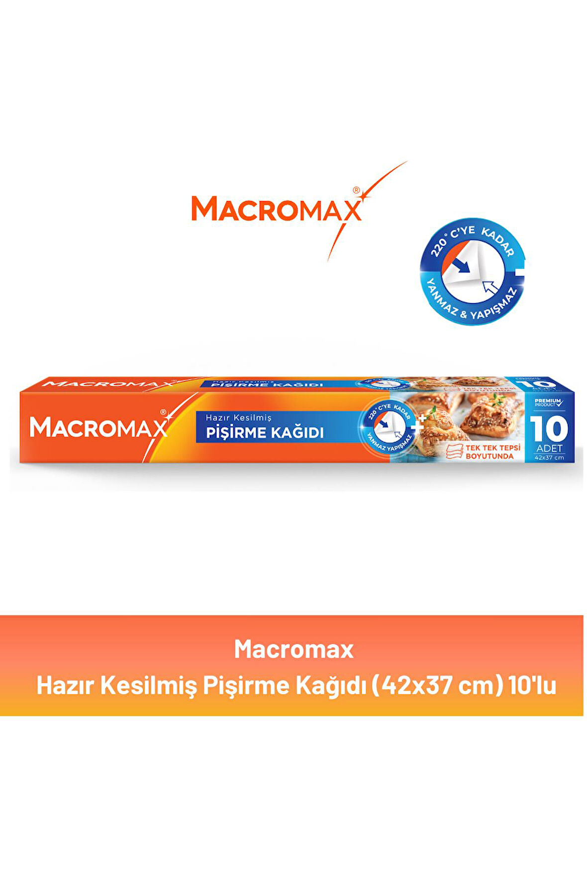 Macromax Hazır Kesilmiş Pişirme Kağıdı 10'lu