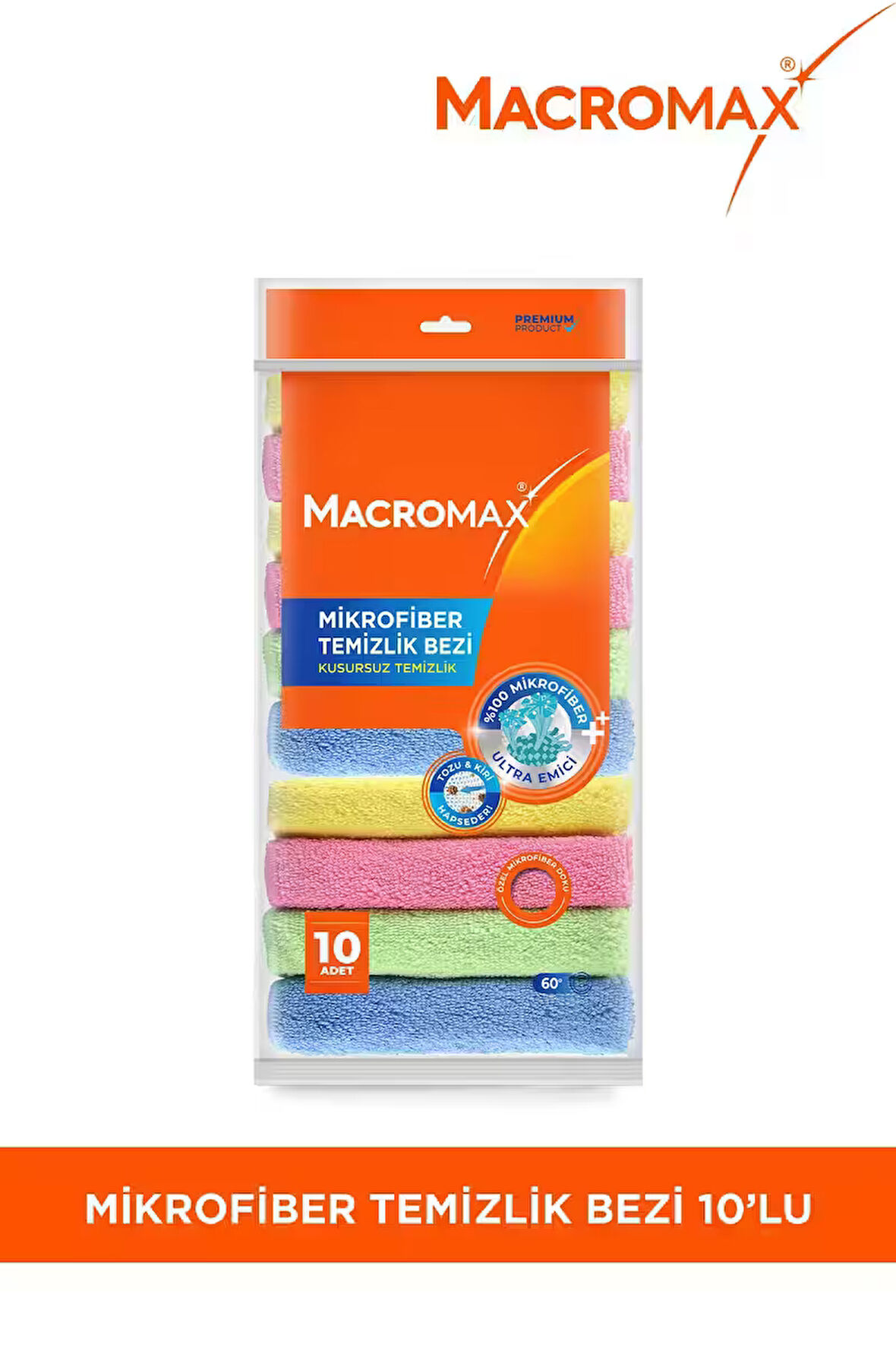 Rengarenk Mikrofiber Temizlik Bezi 1'lu Paket, Ultra Emici ve Kiri Hapseden Çok Amaçlı Yüzey Bezi