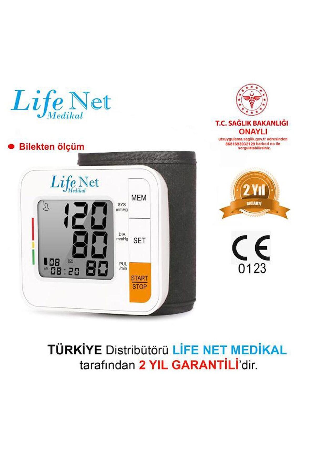 Life Net WBP205 Dijital Bilekten Ölçer Tansiyon Aleti