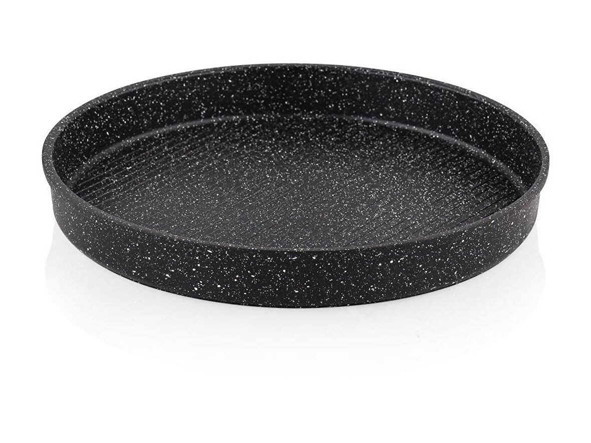 Taç Granit Döküm 32cm Yuvarlak Tepsi Siyah TAC-6299