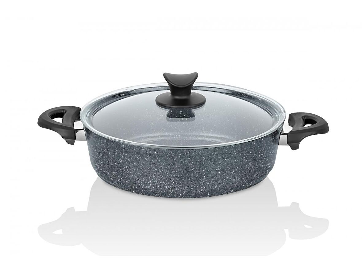 Taç Mastercook Granit Basık Tencere No:24 Uzay Grisi