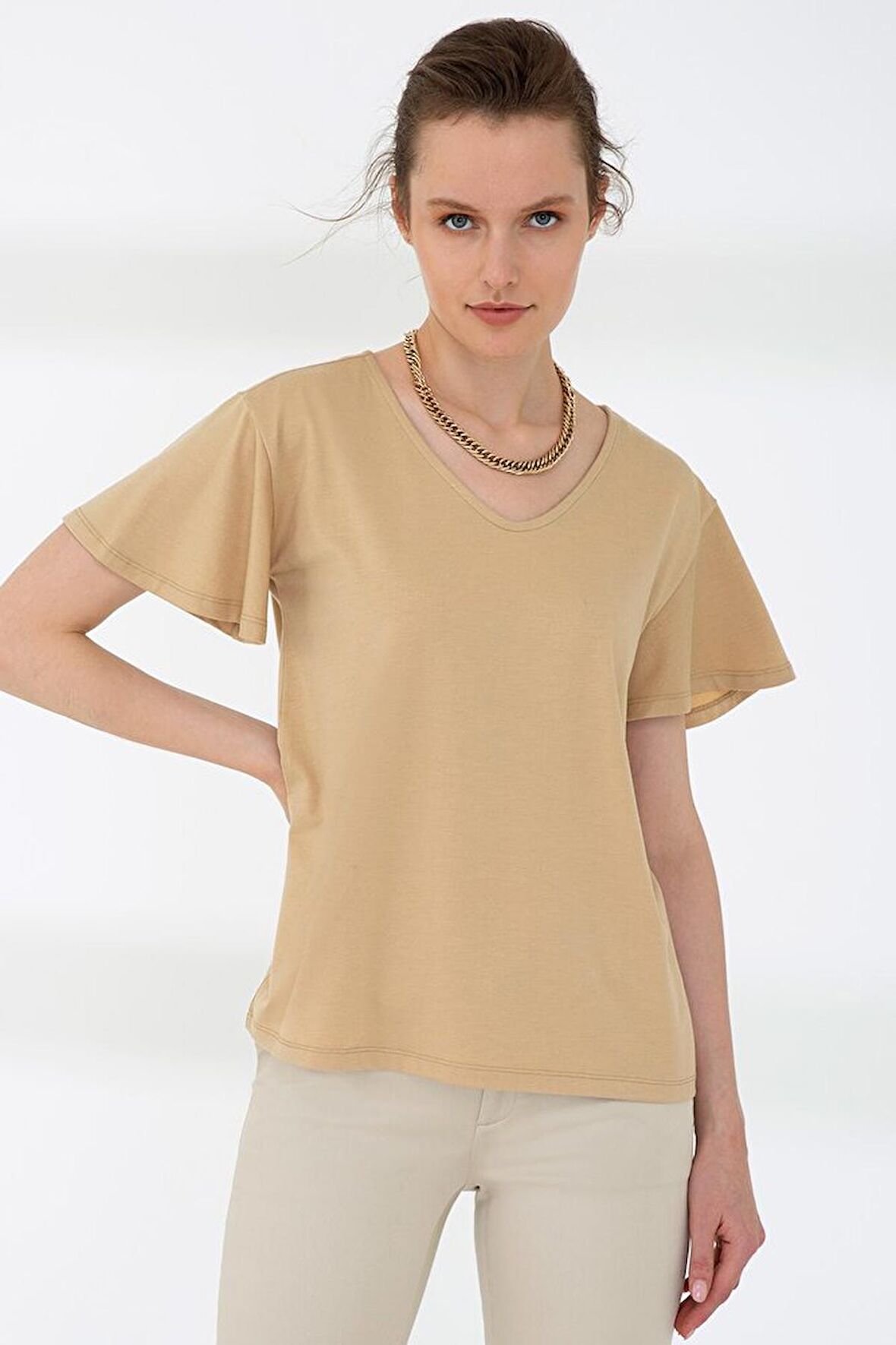 Acık Kahverengı Kadın T-Shirt G022SZ011.000.761886