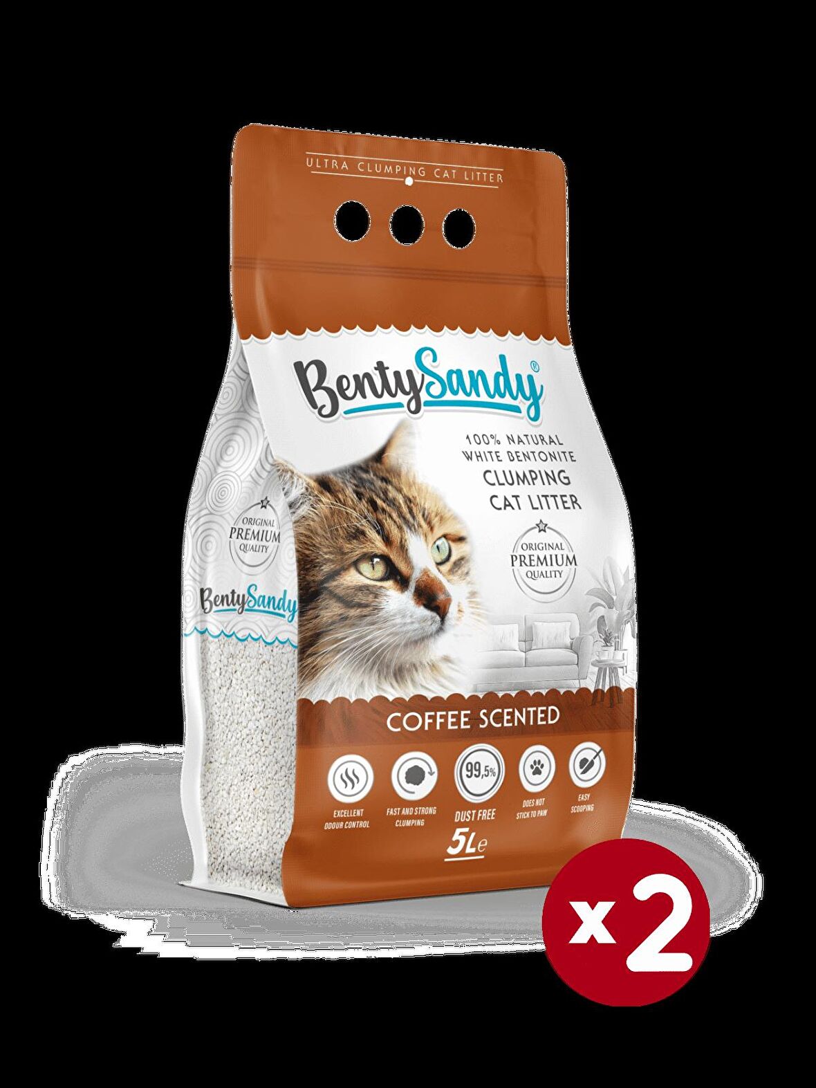 BentySandy Kahve Kokulu Kedi Kumu 5Lx2