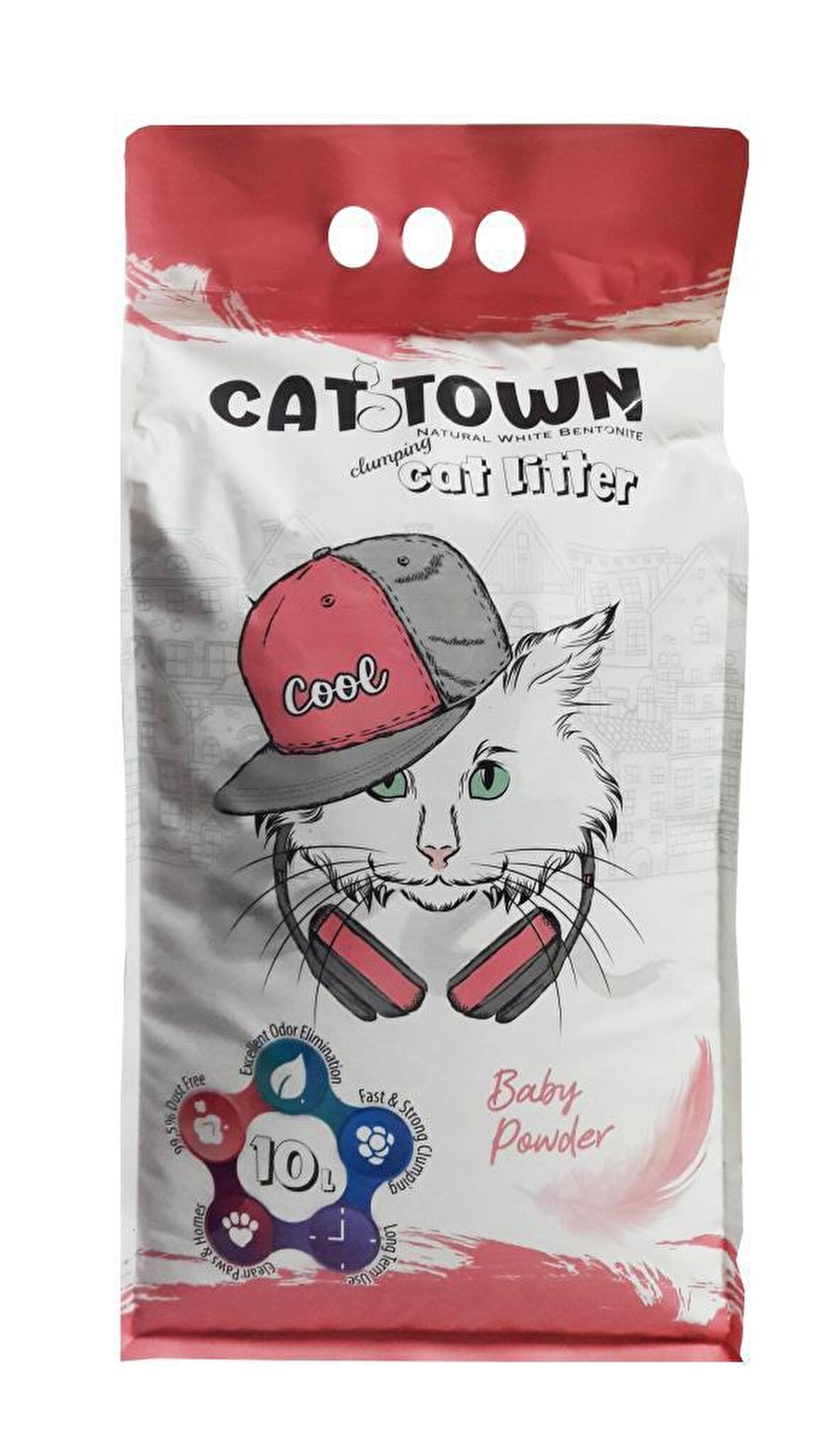 Cat Town Topaklaşan Kedi Kumu Bebek Pudralı İnce Taneli 10 Lt