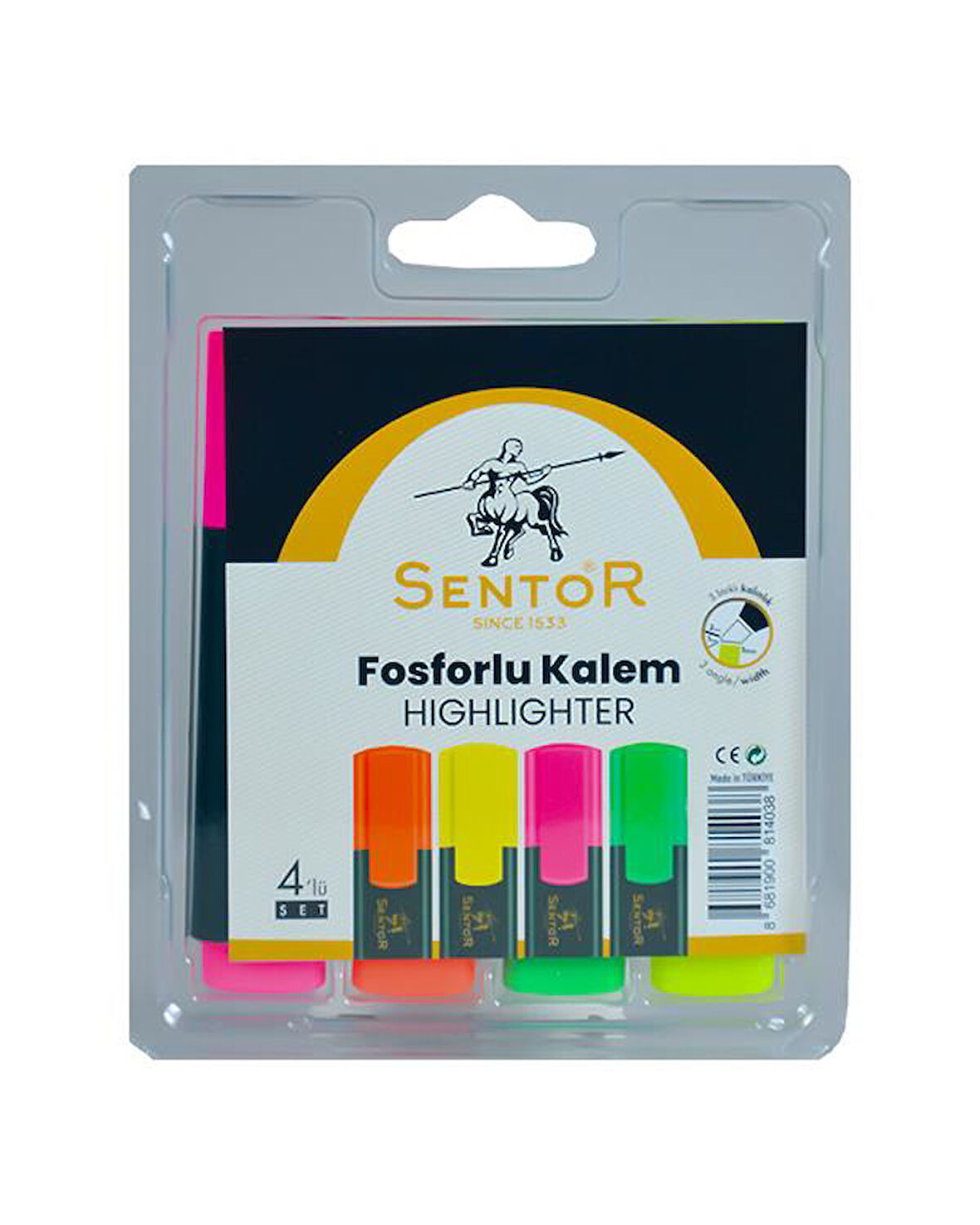 Sentor Fosforlu Kalem 4 lü Highlighter 900